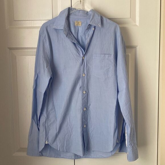 J. Crew Men's Dress Shirts Size Small 14-14.5‎ Blue Purple Plaid Cotton - Picture 11 of 15